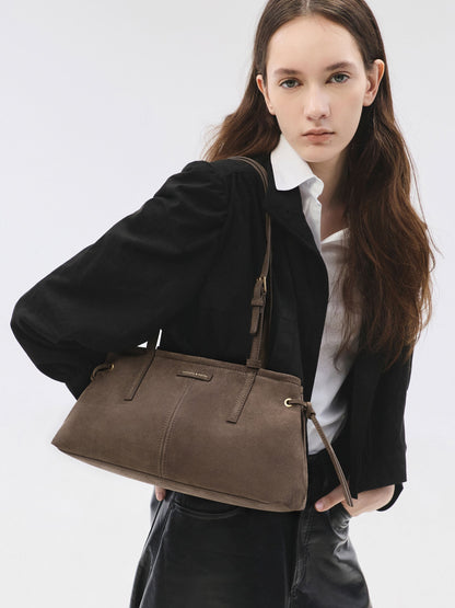 CHARLES & KEITH Smart Buy / Noane Elongated-Handle Shoulder Bag - Stone Grey