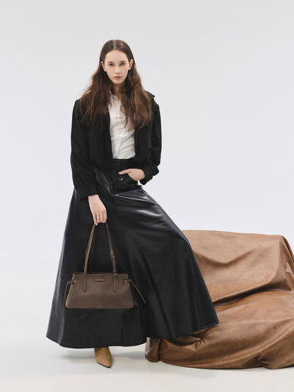 CHARLES & KEITH Smart Buy / Noane Elongated-Handle Shoulder Bag - Stone Grey