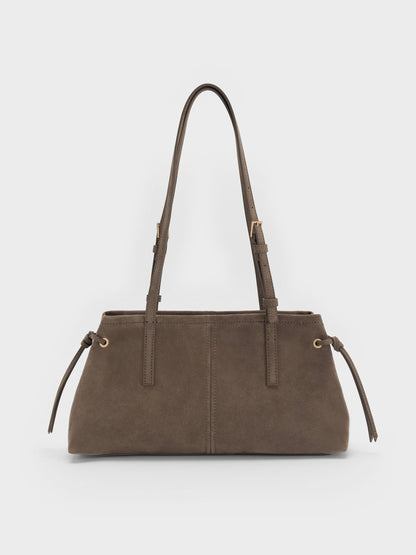 CHARLES & KEITH Smart Buy / Noane Elongated-Handle Shoulder Bag - Stone Grey