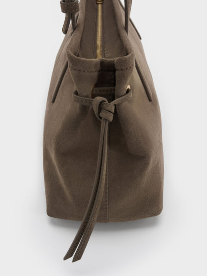 CHARLES & KEITH Smart Buy / Noane Elongated-Handle Shoulder Bag - Stone Grey
