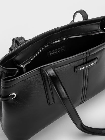 CHARLES & KEITH Deals / Noane Elongated-Handle Shoulder Bag - Noir