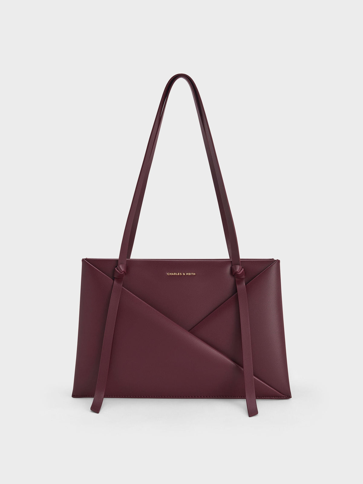 CHARLES & KEITH Discount / Midori Geometric Tote Bag - Wineberry Red