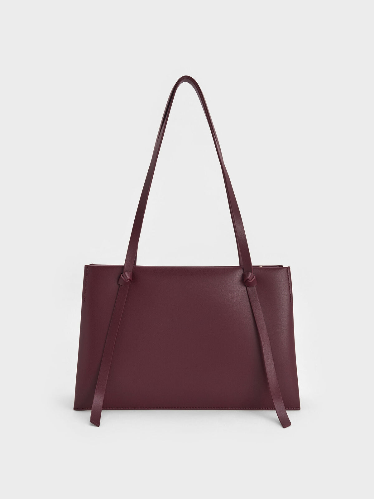 CHARLES & KEITH Discount / Midori Geometric Tote Bag - Wineberry Red
