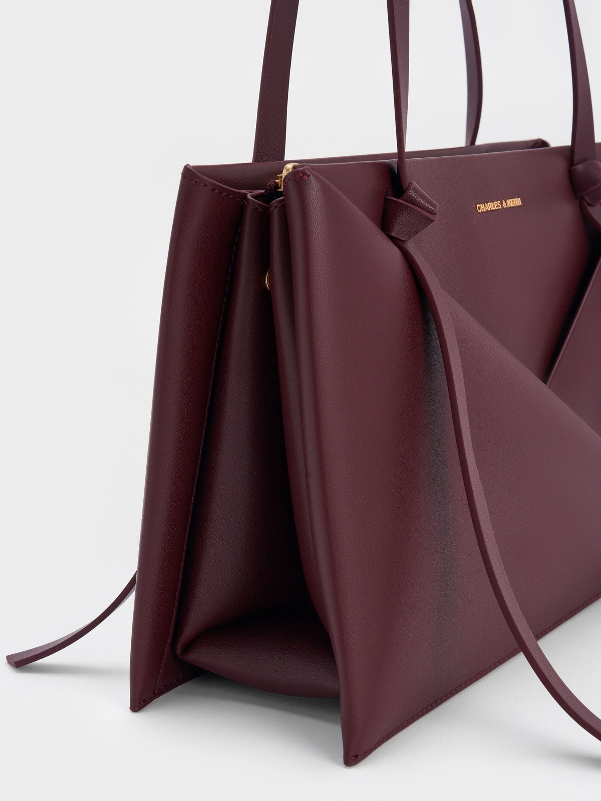 CHARLES & KEITH Discount / Midori Geometric Tote Bag - Wineberry Red