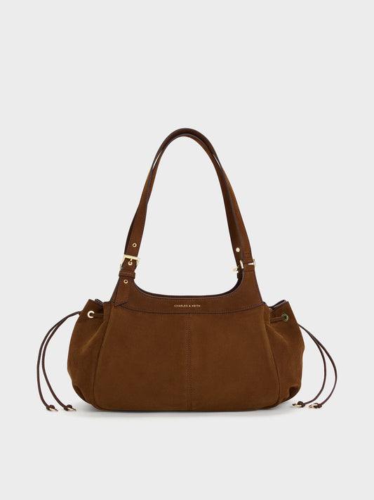 CHARLES & KEITH Latest / Lillith Drawstring Tote Bag - Pecan Brown