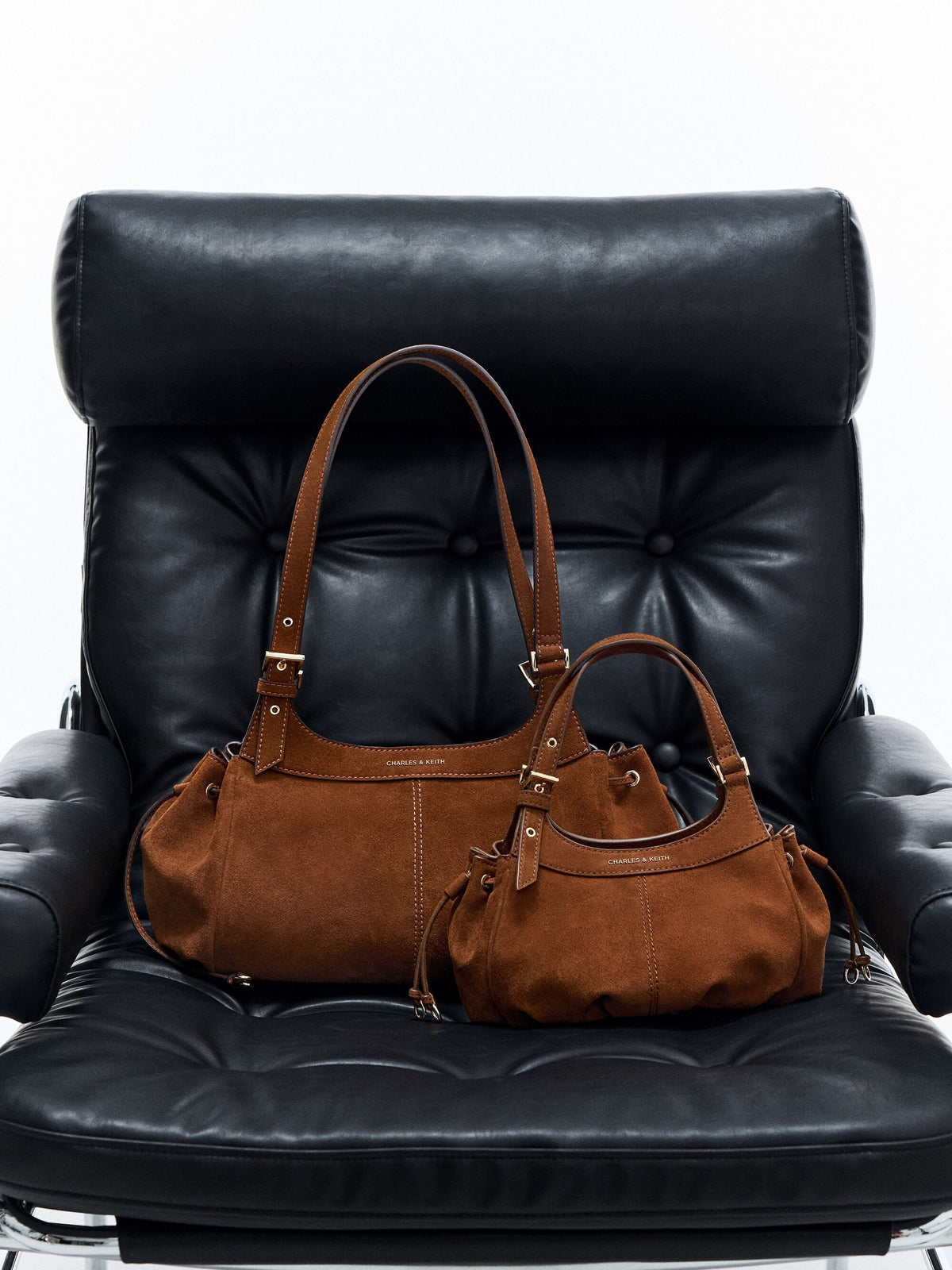 CHARLES & KEITH Latest / Lillith Drawstring Tote Bag - Pecan Brown