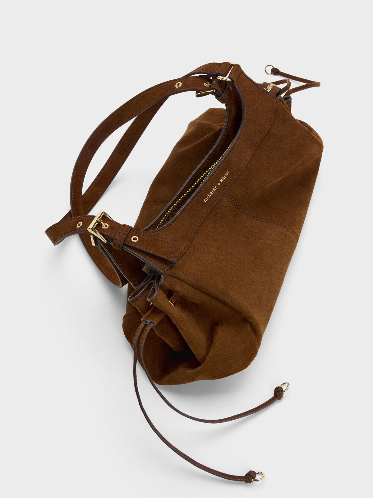 CHARLES & KEITH Latest / Lillith Drawstring Tote Bag - Pecan Brown