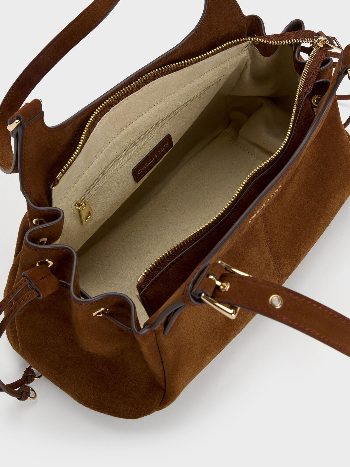 CHARLES & KEITH Latest / Lillith Drawstring Tote Bag - Pecan Brown