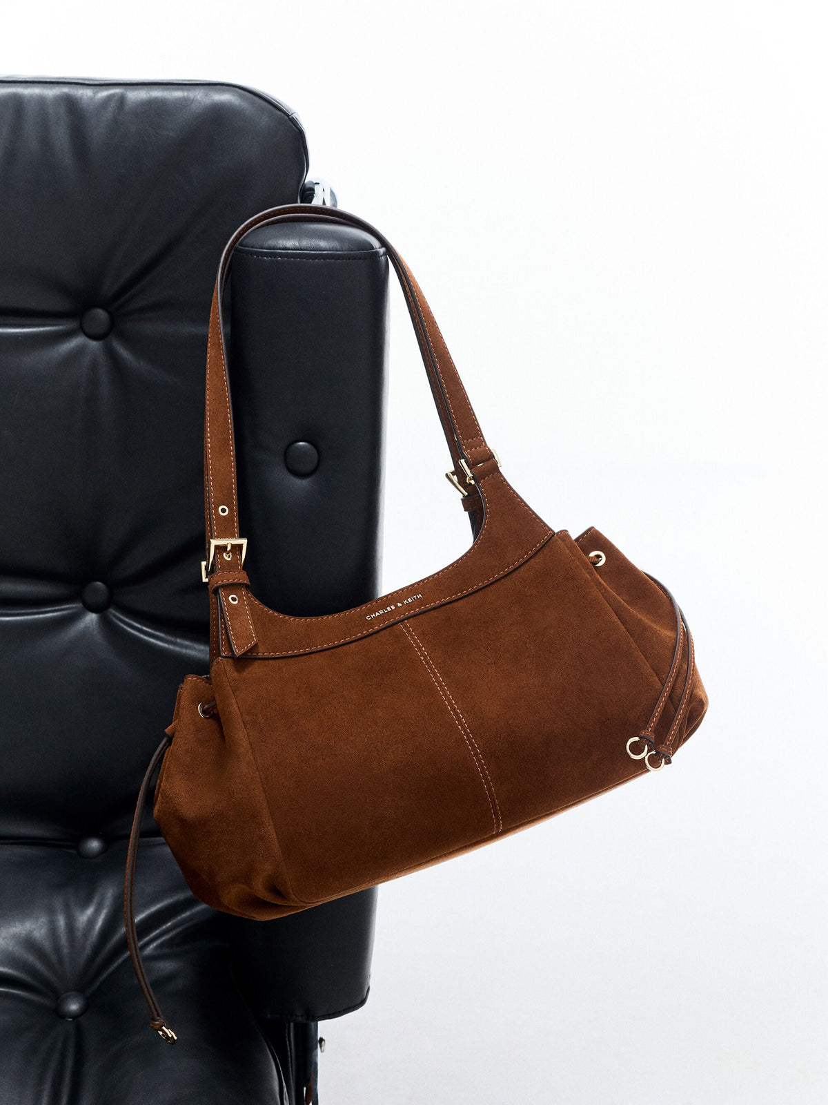 CHARLES & KEITH Latest / Lillith Drawstring Tote Bag - Pecan Brown