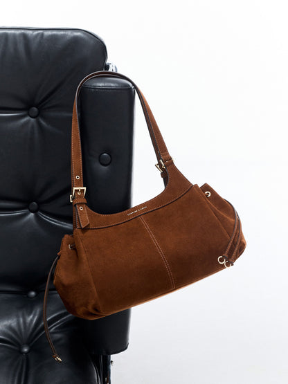 CHARLES & KEITH Latest / Lillith Drawstring Tote Bag - Pecan Brown