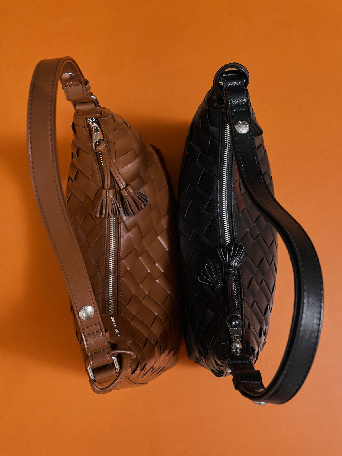 CHARLES & KEITH Deals / Ivette Woven Tassel Hobo Bag - Chocolate