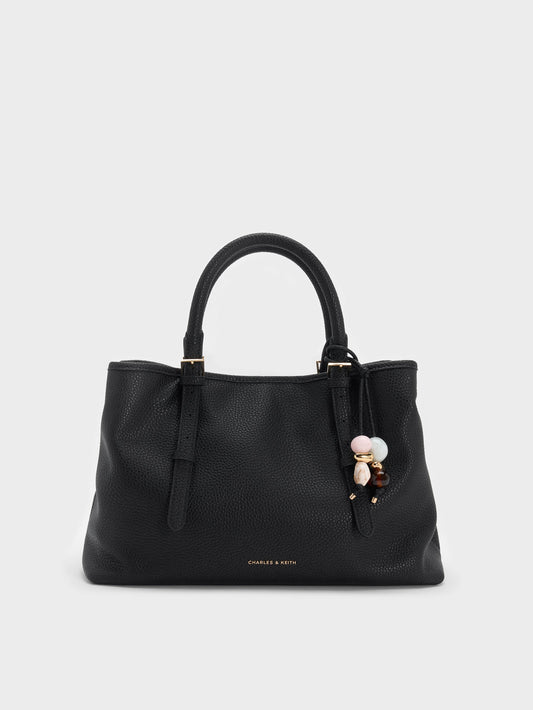 CHARLES & KEITH Featured / Baral Bead-Charm Tote Bag - Black