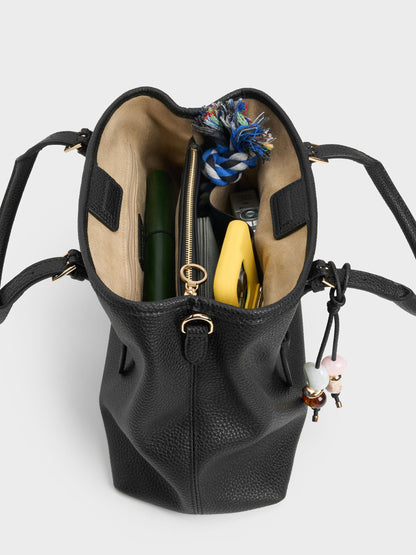 CHARLES & KEITH Featured / Baral Bead-Charm Tote Bag - Black