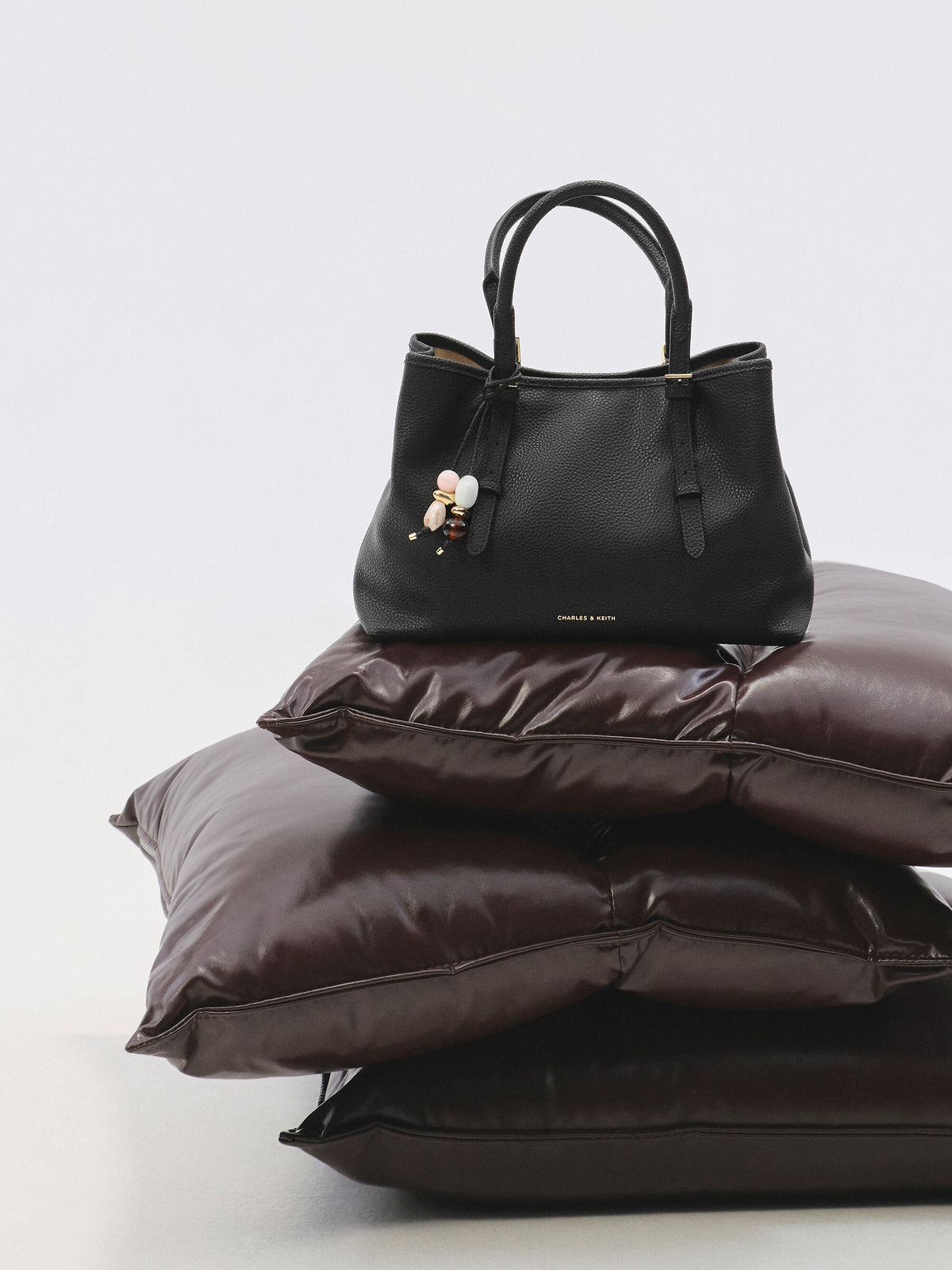 CHARLES & KEITH Featured / Baral Bead-Charm Tote Bag - Black