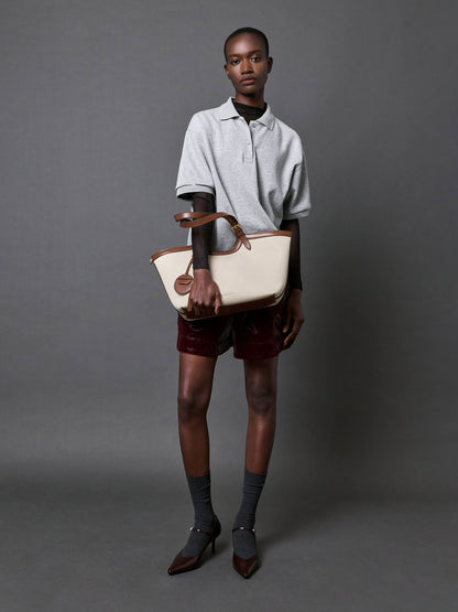 CHARLES & KEITH Popular / XL Enola Canvas Tote Bag - Chocolate