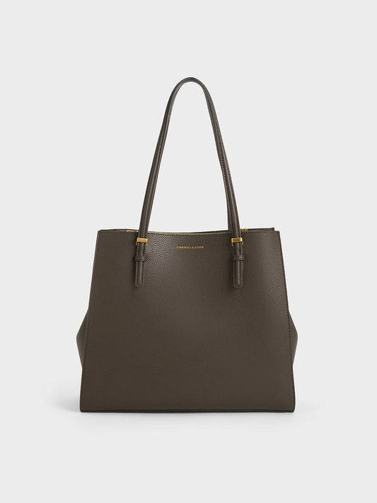 CHARLES & KEITH Deals / Sansa Tote Bag - Dark Moss