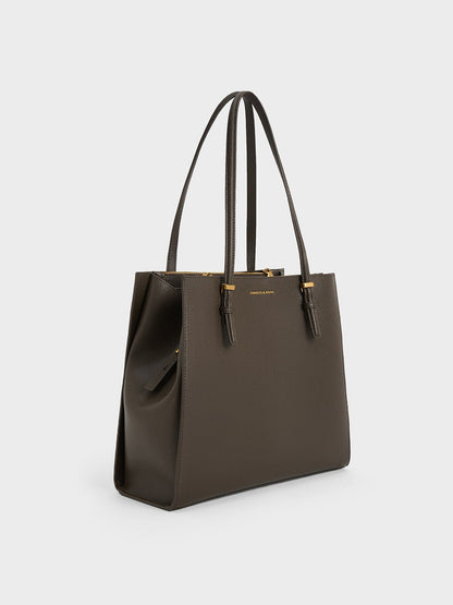 CHARLES & KEITH Deals / Sansa Tote Bag - Dark Moss