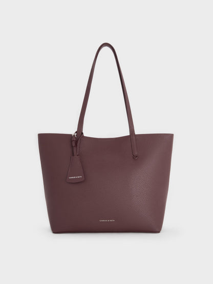 CHARLES & KEITH Best Seller / Beryl Tote Bag - Wineberry Red