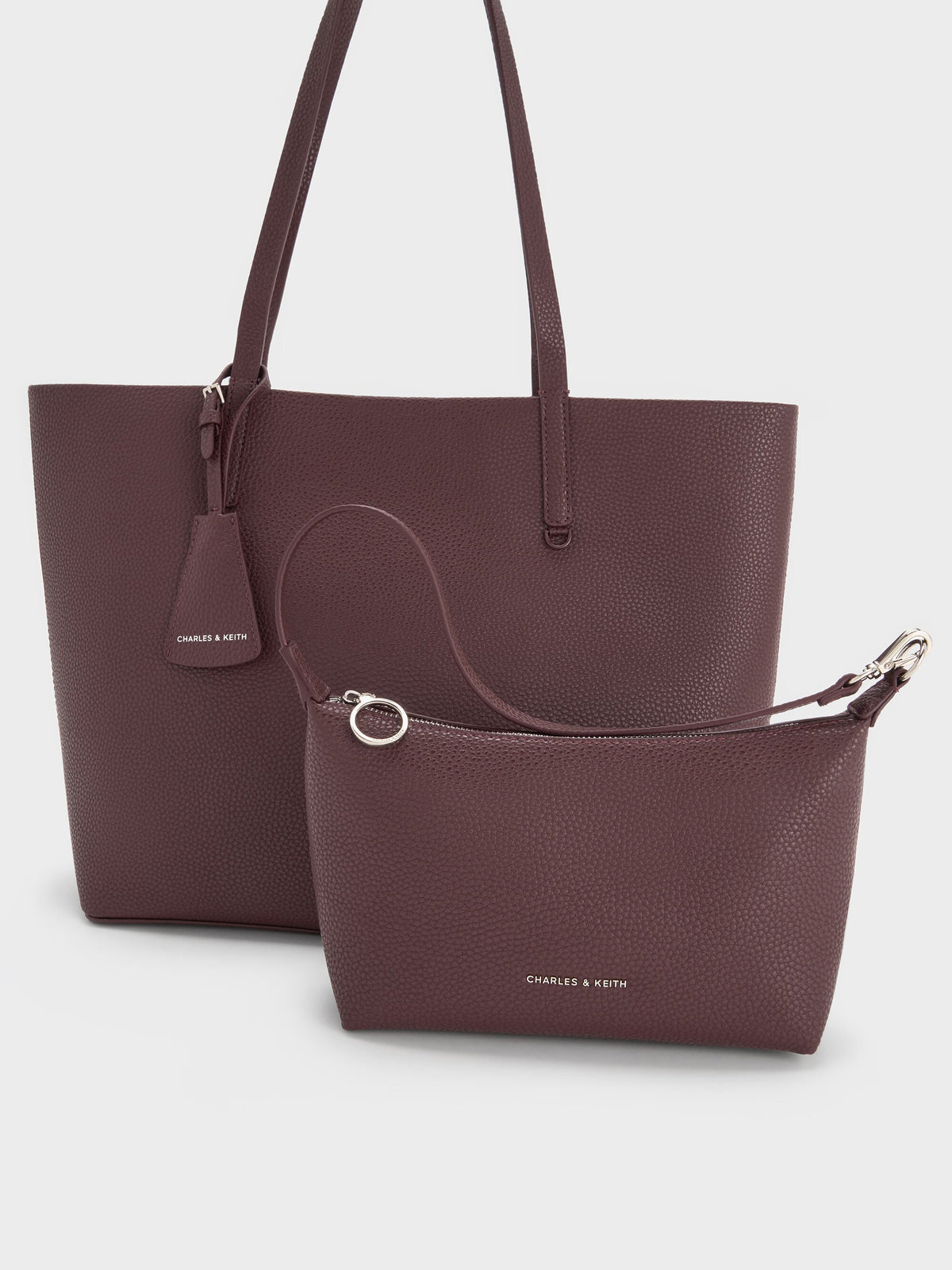 CHARLES & KEITH Best Seller / Beryl Tote Bag - Wineberry Red