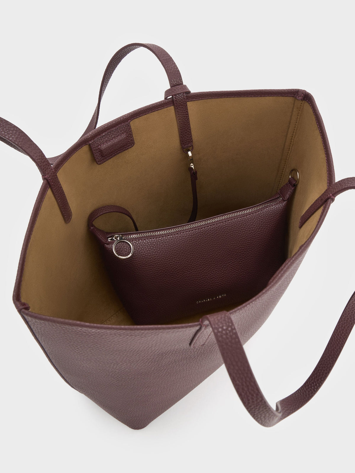 CHARLES & KEITH Best Seller / Beryl Tote Bag - Wineberry Red
