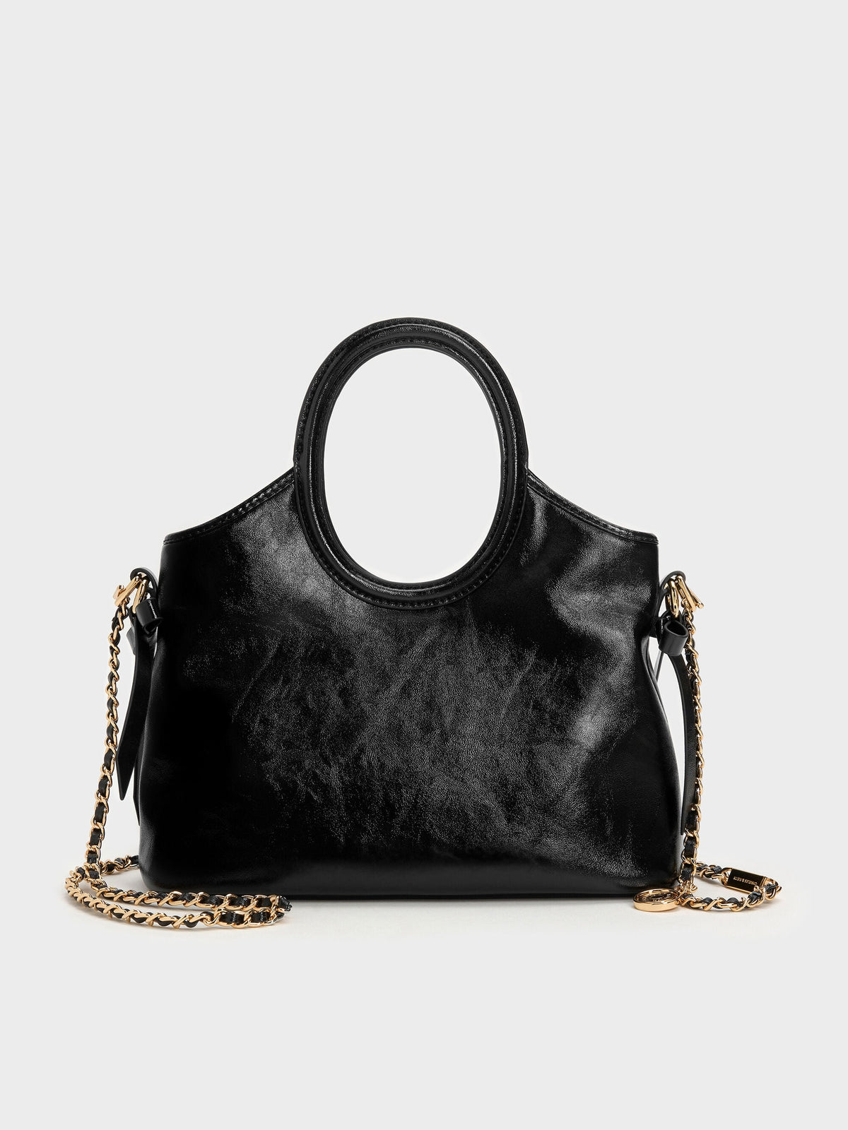 CHARLES & KEITH Everyday / Mini Dalia Bow Oval-Handle Tote Bag - Black