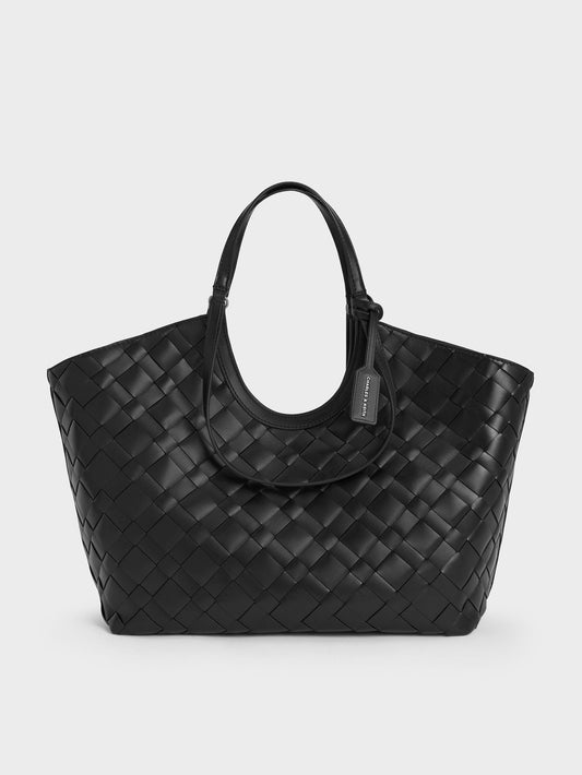 CHARLES & KEITH Special Offer / Ivette Woven Tote Bag - Noir