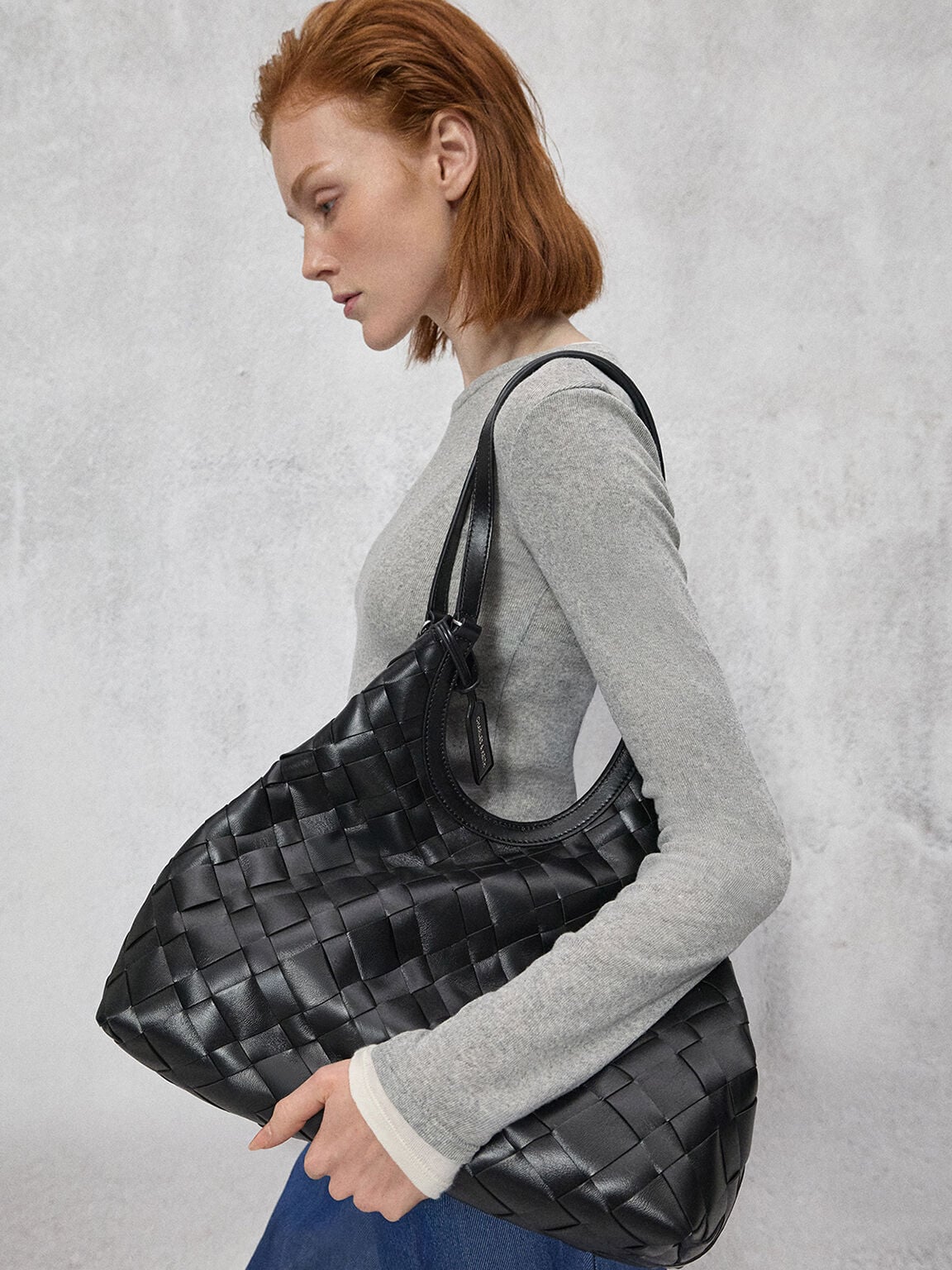 CHARLES & KEITH Special Offer / Ivette Woven Tote Bag - Noir