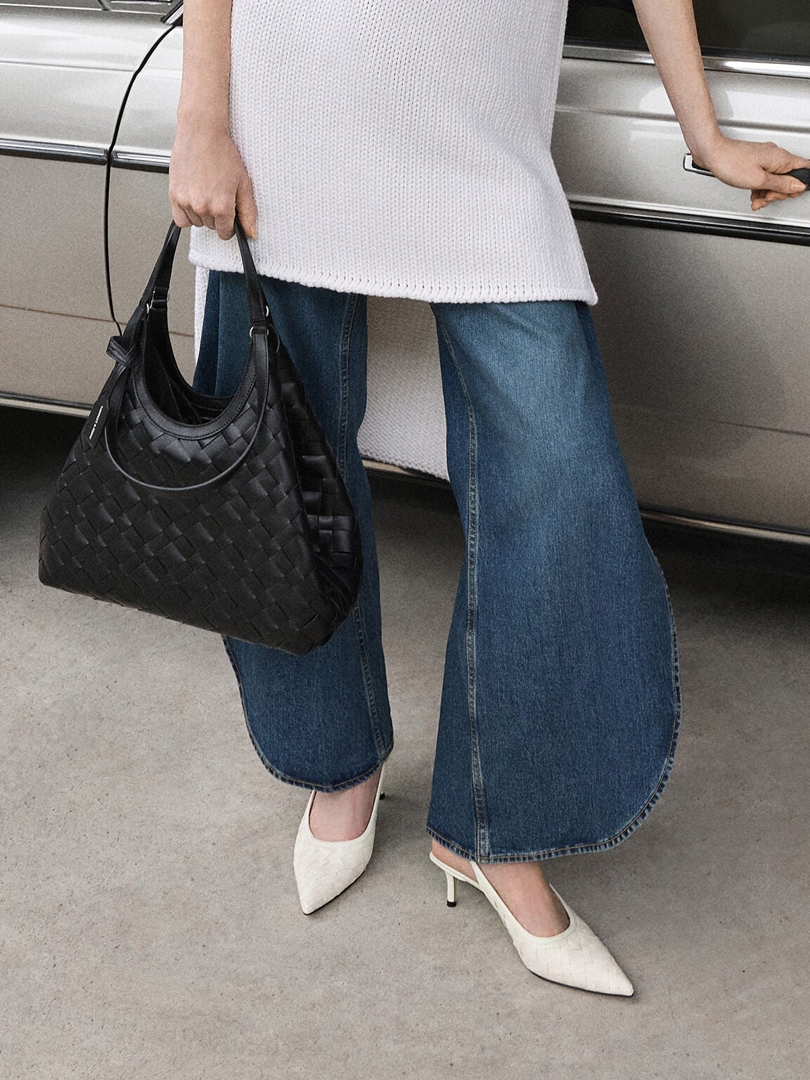 CHARLES & KEITH Special Offer / Ivette Woven Tote Bag - Noir