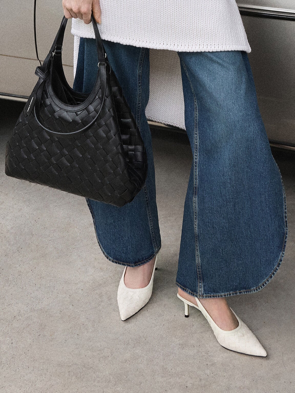CHARLES & KEITH Special Offer / Ivette Woven Tote Bag - Noir