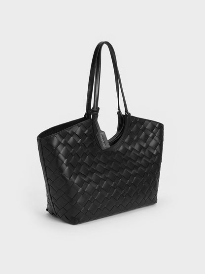 CHARLES & KEITH Special Offer / Ivette Woven Tote Bag - Noir