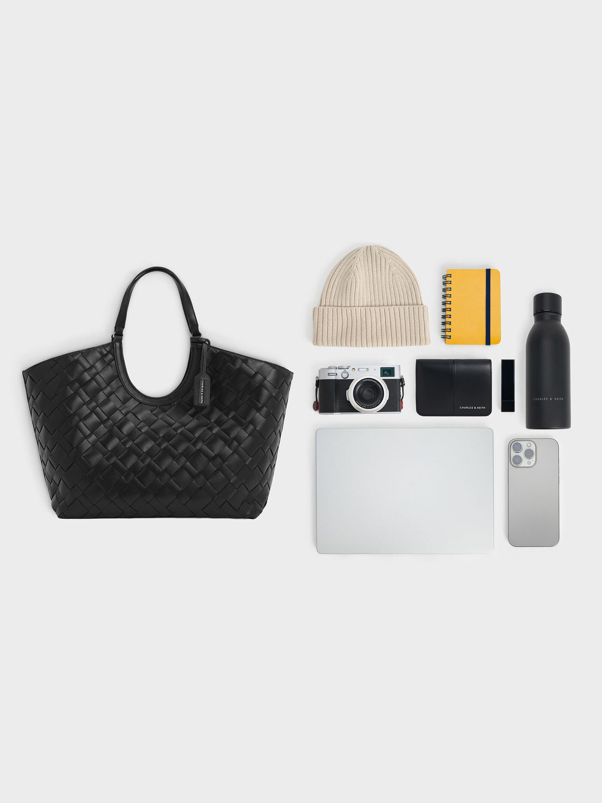 CHARLES & KEITH Special Offer / Ivette Woven Tote Bag - Noir