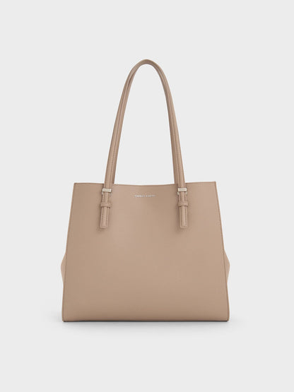 CHARLES & KEITH Premium / Sansa Tote Bag - Taupe