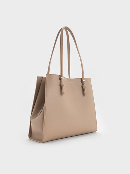 CHARLES & KEITH Premium / Sansa Tote Bag - Taupe