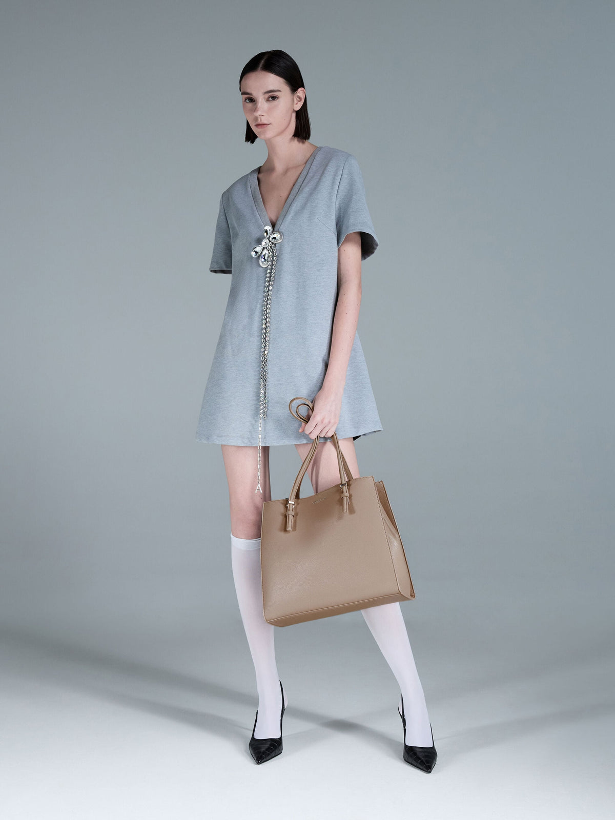 CHARLES & KEITH Premium / Sansa Tote Bag - Taupe