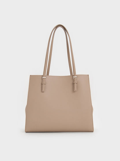 CHARLES & KEITH Premium / Sansa Tote Bag - Taupe