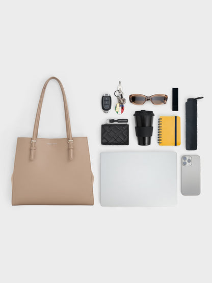 CHARLES & KEITH Premium / Sansa Tote Bag - Taupe