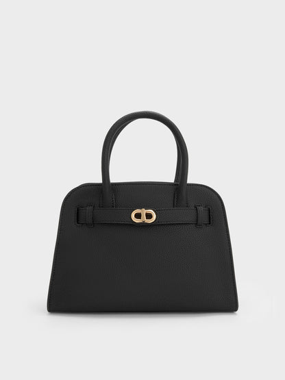 CHARLES & KEITH Value / Aubrielle Belted Tote Bag - Black