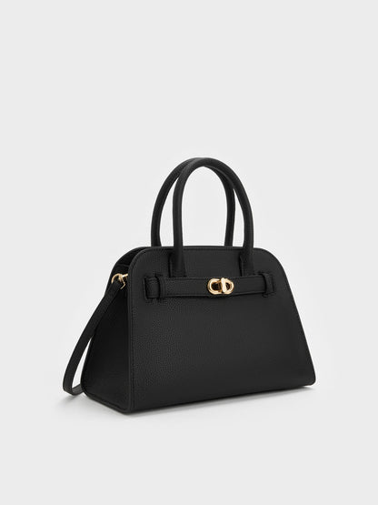 CHARLES & KEITH Value / Aubrielle Belted Tote Bag - Black