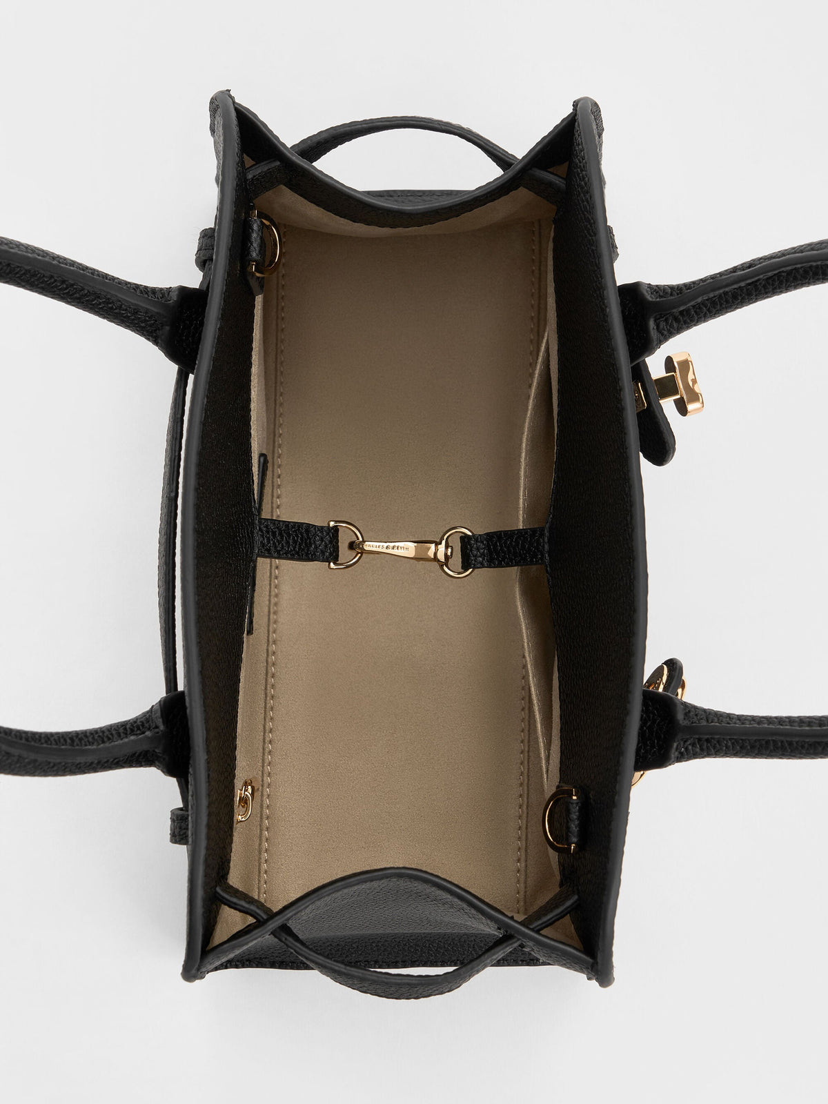 CHARLES & KEITH Value / Aubrielle Belted Tote Bag - Black