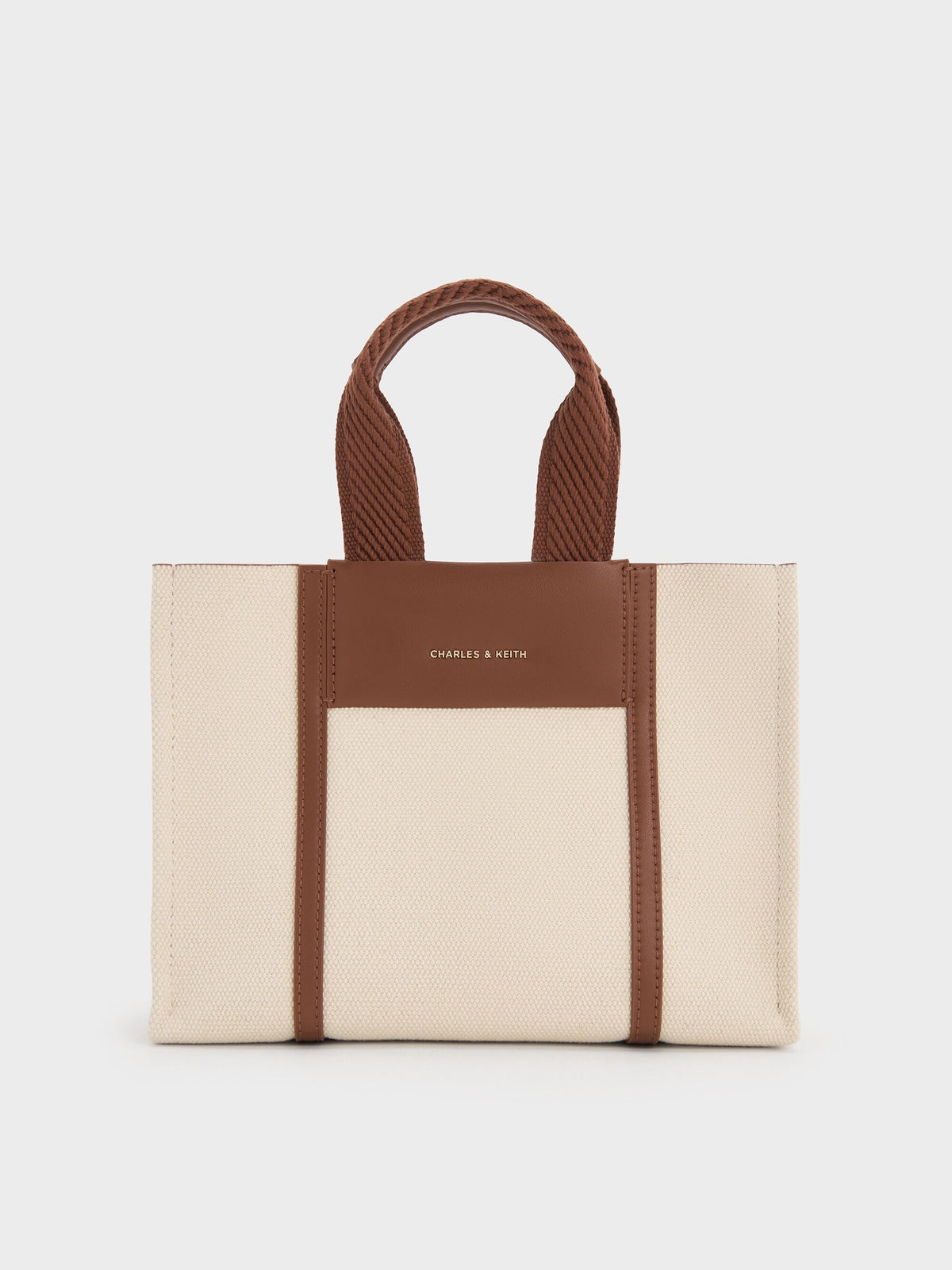 CHARLES & KEITH Quality / Mini Shalia Canvas Tote Bag - Beige Canvas