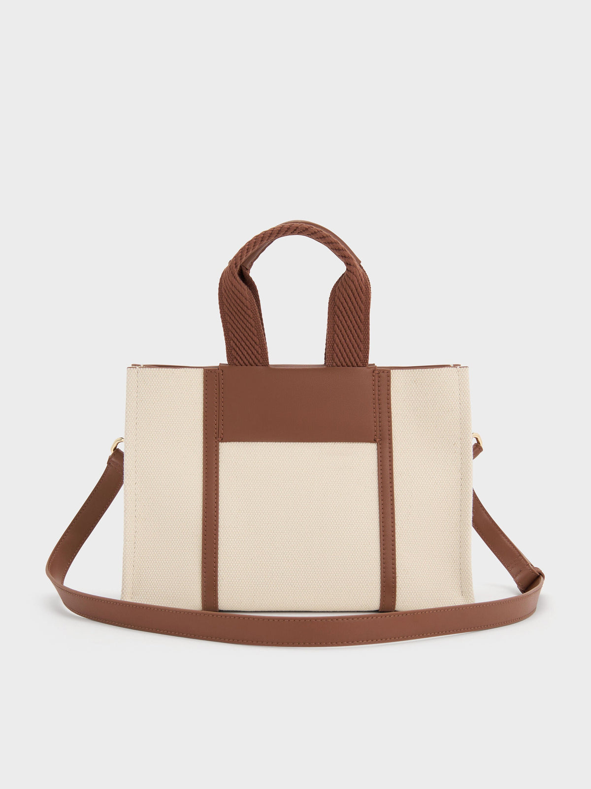 CHARLES & KEITH Quality / Mini Shalia Canvas Tote Bag - Beige Canvas