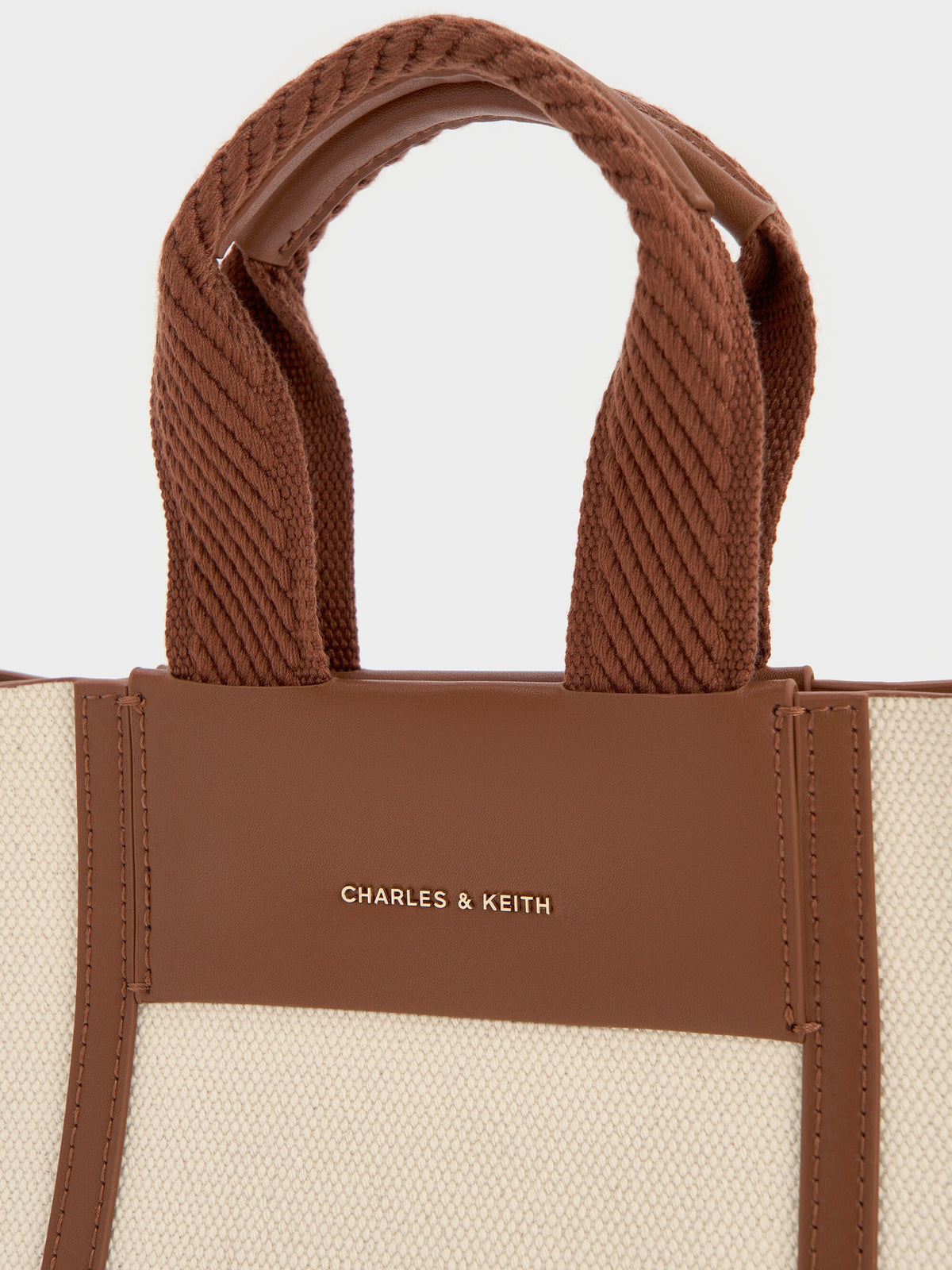 CHARLES & KEITH Quality / Mini Shalia Canvas Tote Bag - Beige Canvas