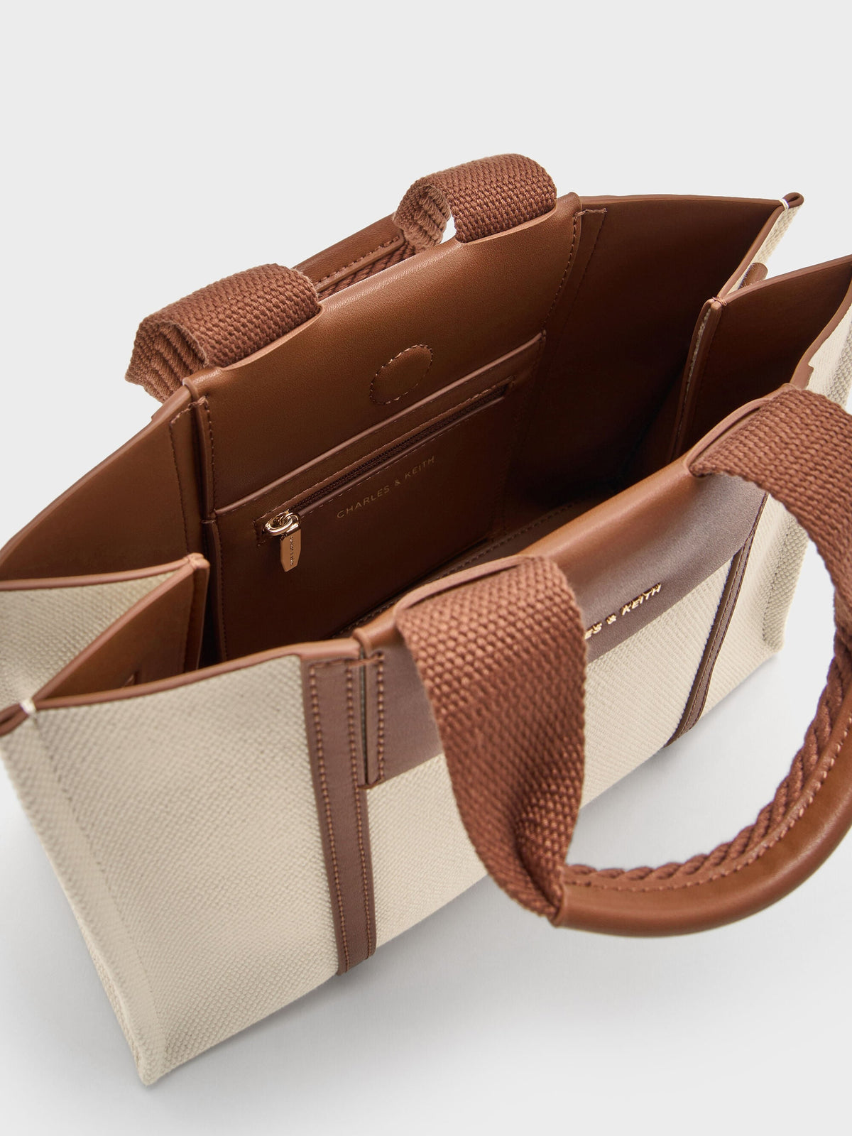 CHARLES & KEITH Quality / Mini Shalia Canvas Tote Bag - Beige Canvas