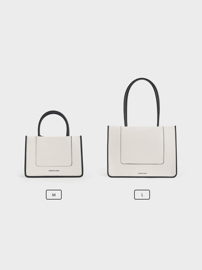 CHARLES & KEITH Hot Sale / Mini Daylla Tote Bag - Cream