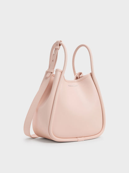 CHARLES & KEITH New / Mini Lyla Tubular Tote Bag - Soft Pink
