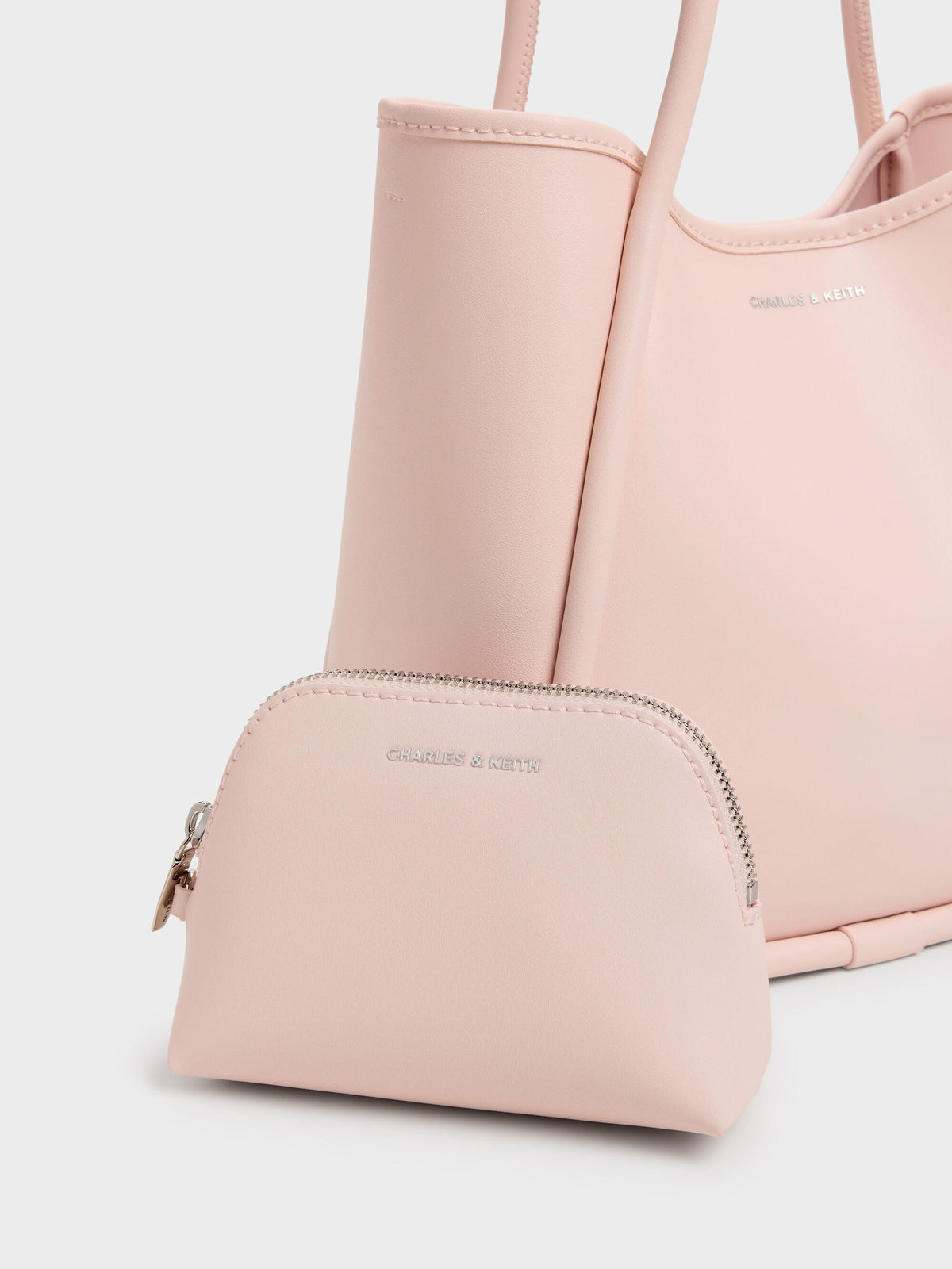 CHARLES & KEITH New / Mini Lyla Tubular Tote Bag - Soft Pink