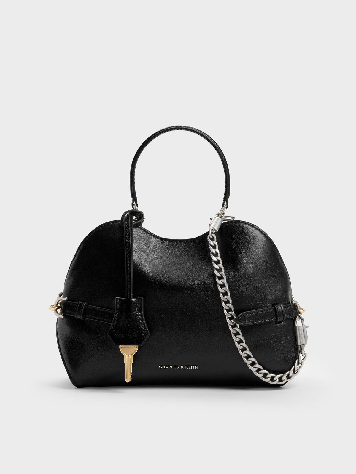 CHARLES & KEITH Deals / Delfina Chain Side-Belt Tote Bag - Noir