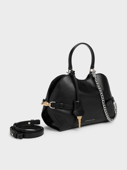 CHARLES & KEITH Deals / Delfina Chain Side-Belt Tote Bag - Noir