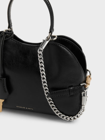 CHARLES & KEITH Deals / Delfina Chain Side-Belt Tote Bag - Noir