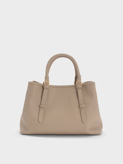 CHARLES & KEITH Special Offer / Baral Bead-Charm Tote Bag - Taupe